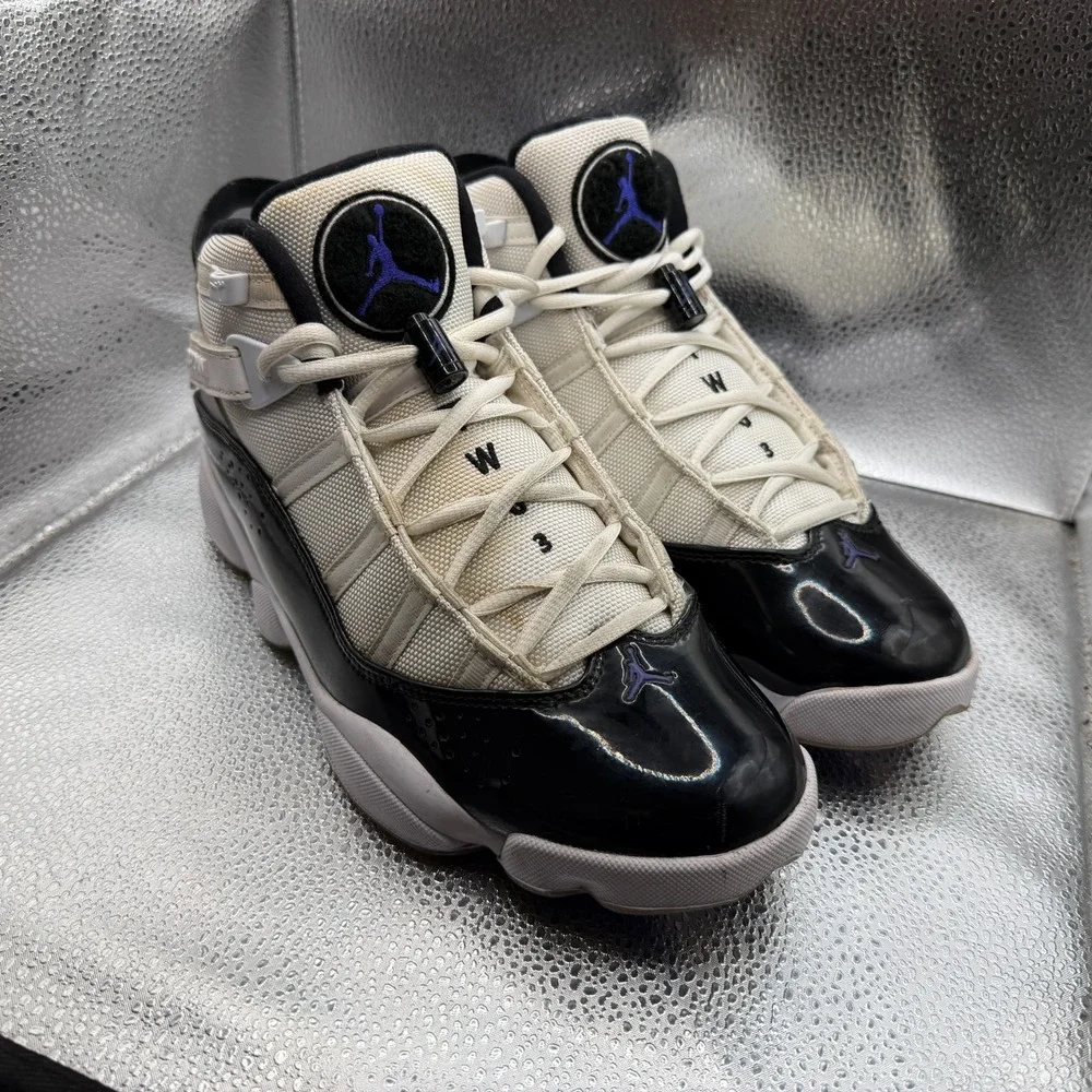Size 8.5 Nike Air Jordan 6 Rings‎ White Black Dark Concord Mens Shoes 322992-104
